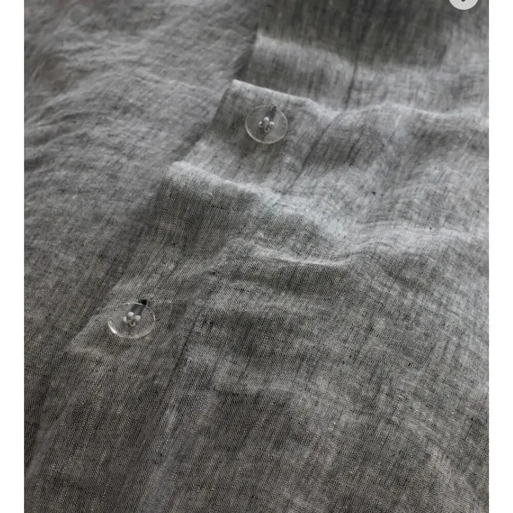 NEW Quince European Linen Duvet Cover + Shams Charcoal Chambray KING CALIF KING